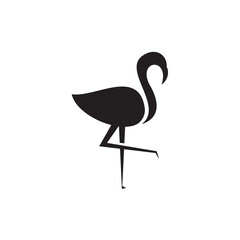 Black flamingo logo design template