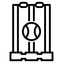 line design of cricket wicket icon