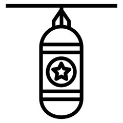 Punching box icon in line design