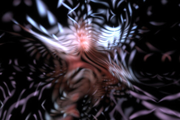 Light particle trails. Light explosion star with glowing particles and lines. Beautiful moving abstract rays background.