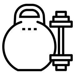 Dumbbell icon in line design