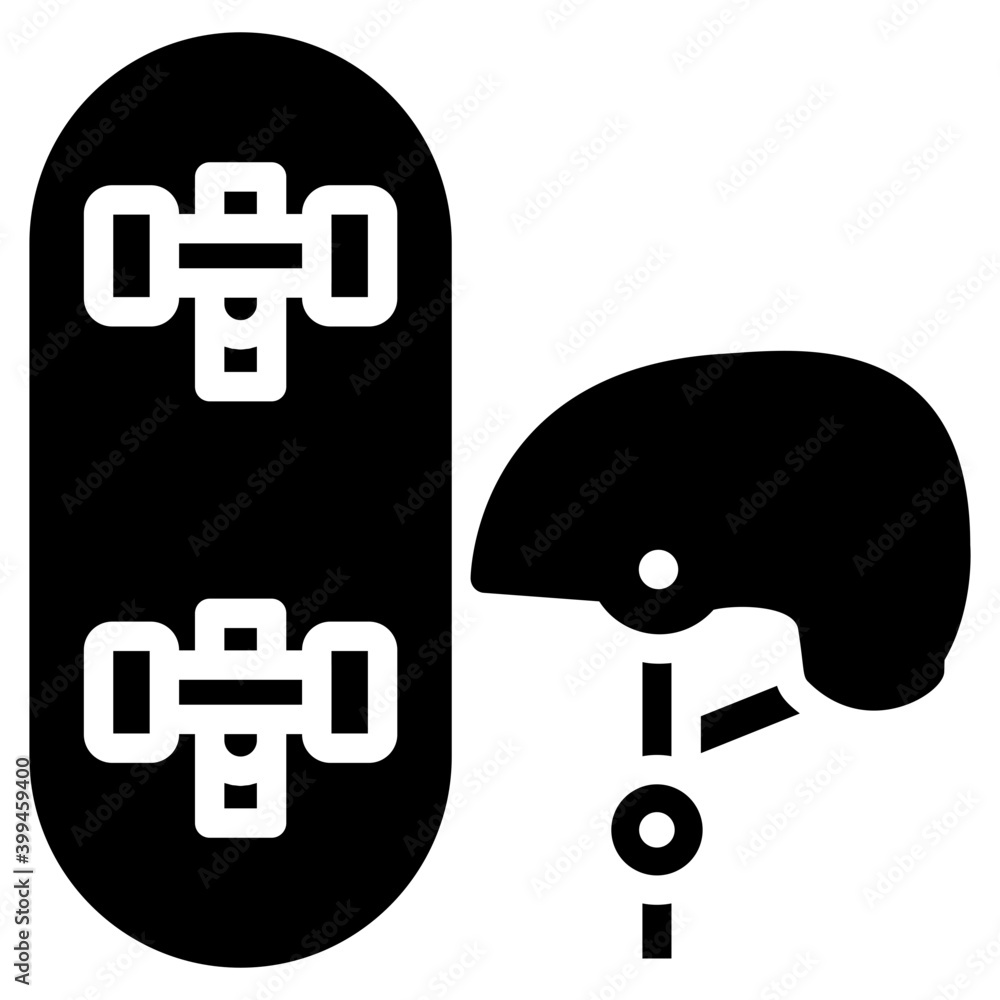 Wall mural roller skates icon in glyph design