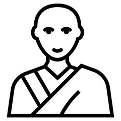 Line icon of buddhist person 