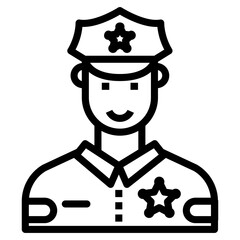 Police officer icon in line design 