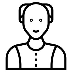 A mature bald man line icon 