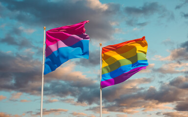 Bisexual Pride and LGBT Flags