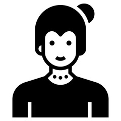 Female model icon in glyph 