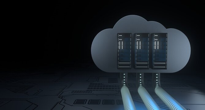 Cloud Computing, Data Center, Server Rack, Connection In Neural Network, Technology