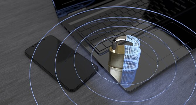 Cybersecurity Protected Personal Smart Devices. Lock encrypting technology