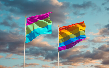 Polysexuality Pride and LGBT flags