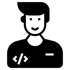 Program developer icon in glyph design.