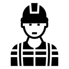 Firefighter icon in glyph design 