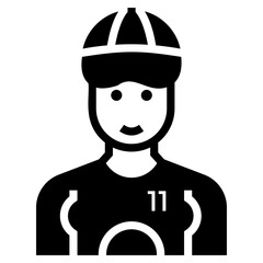 Sport girl avatar in glyph design