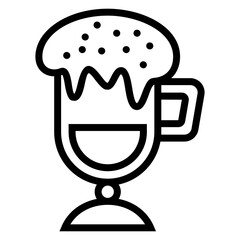 Frappe coffee cup icon in line design 