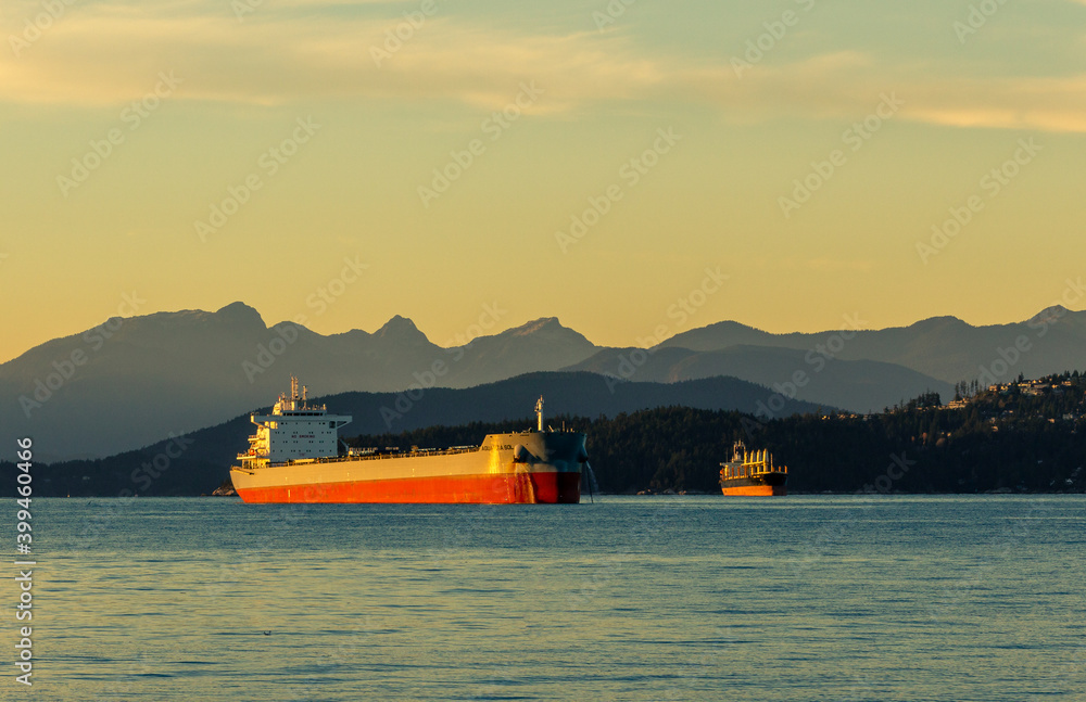 Wall mural vancouver freighter