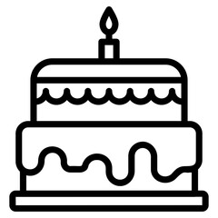 Birthday cake line icon vector 