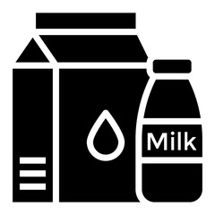 Milk bottle in solid icon 