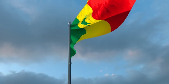 3d rendering of the national flag of the Senegal