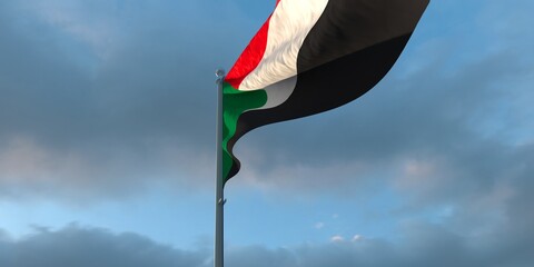 3d rendering of the national flag of the Sudan