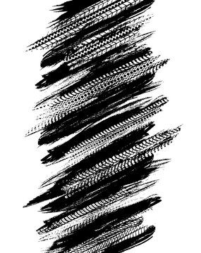 Offroad grunge tyre prints, vector black pattern