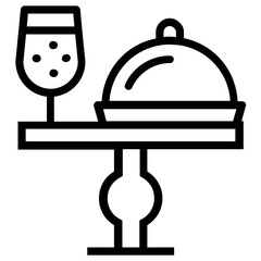 Line dinner serving vector design 