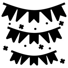 Party garland flags in solid design 