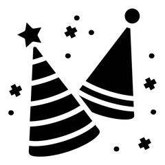 Birthday caps vector in solid design 