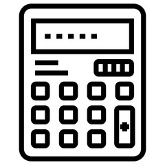 Line digital calculator vector design