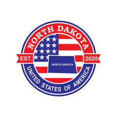 North Dakota Map Vector , Country Logo