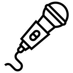 Singing mic vector in line design 