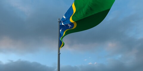 3d rendering of the national flag of the Solomon Islands