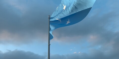 3d rendering of the national flag of the Micronesia