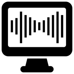 Electronic monitor vector in solid design 