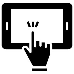Touchscreen interface vector in solid design 