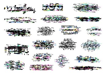 Glitch and digital pixel noise vector textures - obrazy, fototapety, plakaty