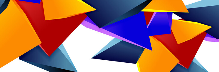 Triangle mosaic abstract background, 3d triangular low poly shapes. Geometric vector illustration for covers, banners, flyers and posters and other