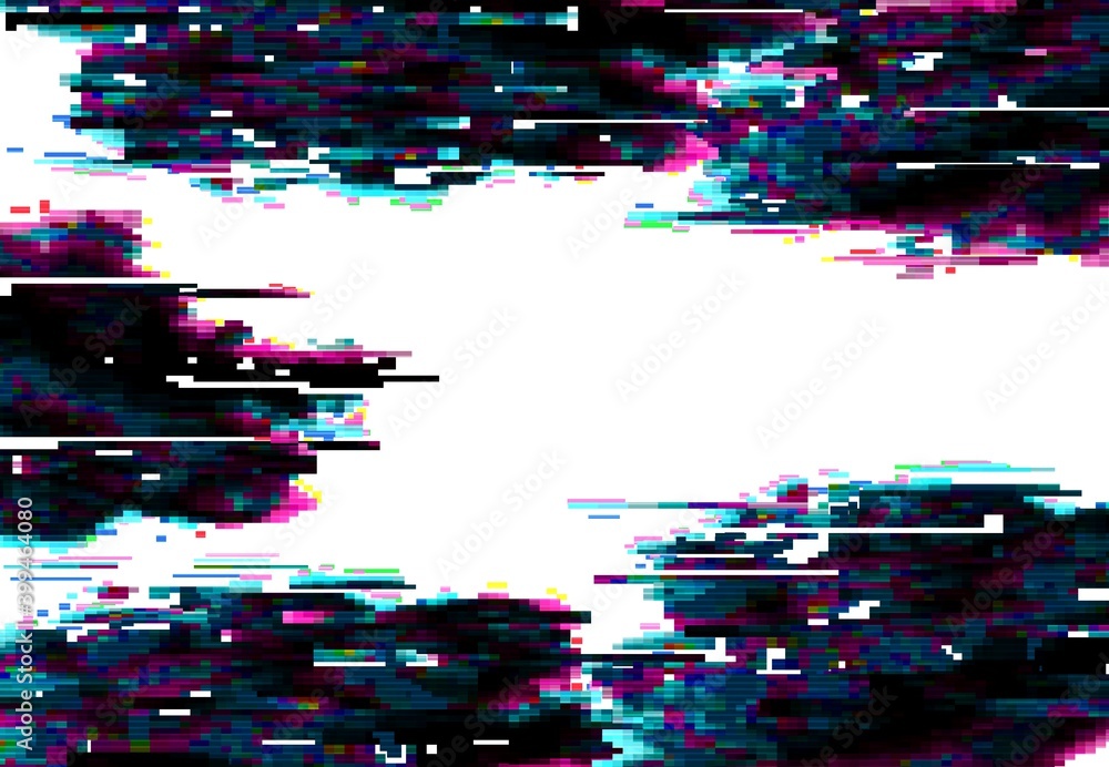 Aufkleber Glitch pixels vector abstract distorted background