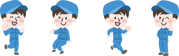 二頭身_作業員男性4点