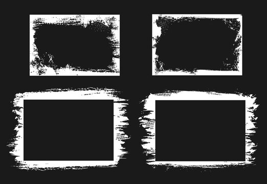 Grunge frames isolated vector rectangular borders