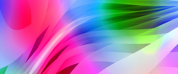 Abstract background with colorful gradient. Vibrant graphic wallpaper with stripes design. Fluid 2D illustration of modern movement.
