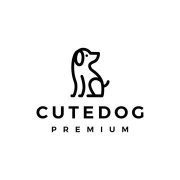 cute dog logo vector icon illustration
