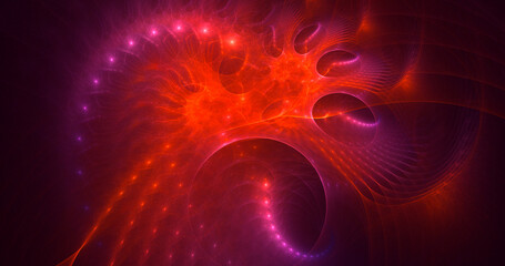 3D rendering abstract multicolor fractal light background