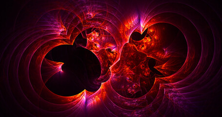 3D rendering abstract multicolor fractal light background