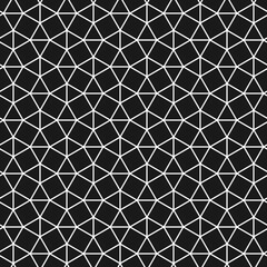 Snub square tiling. Geometric seamless pattern with squares and triangles in black and white 