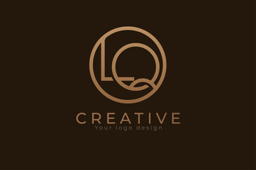 Abstract initial letter L and Q logo,usable for branding and business logos, Flat Logo Design Template, vector illustration