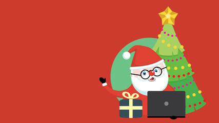 Santa with laptop