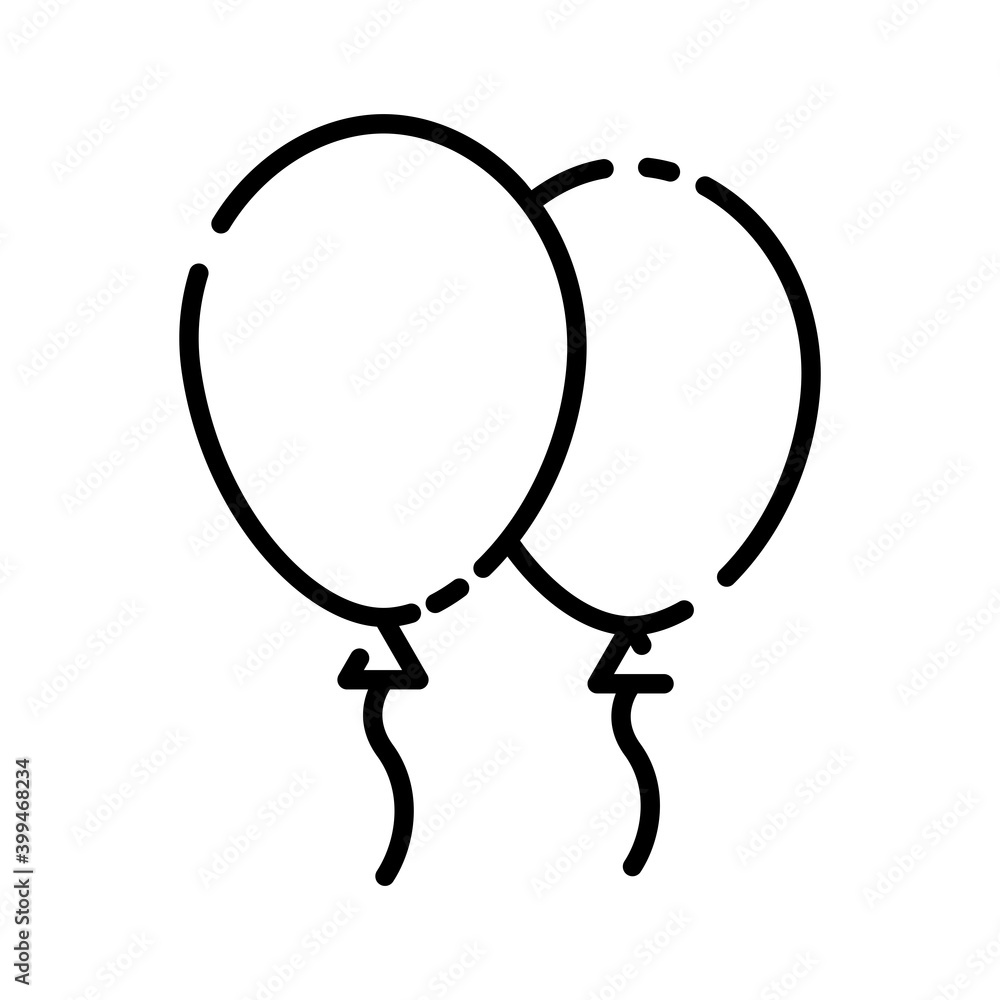 Poster balloon line icon. simple design editable. design vector illustration
