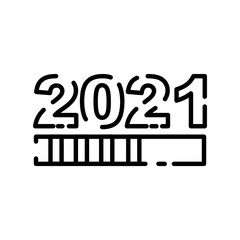 new year line icon loading with text 2021. simple design editable. design vector illustration