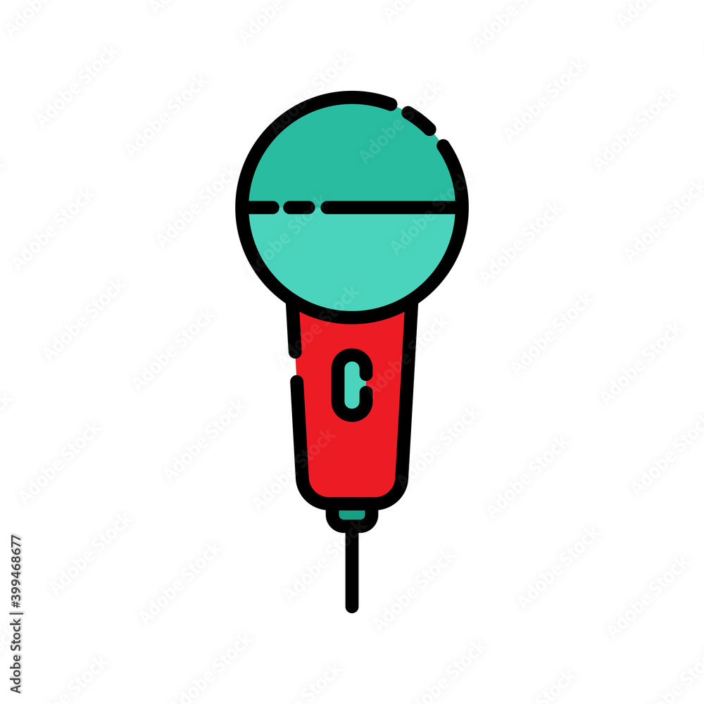 Poster microphone lineal color icon. simple design editable. design vector illustration