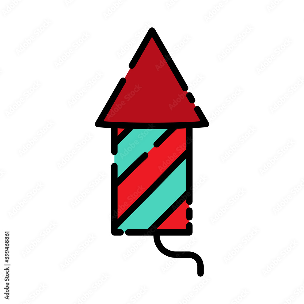 Poster firecrackers lineal color icon. simple design editable. design vector illustration